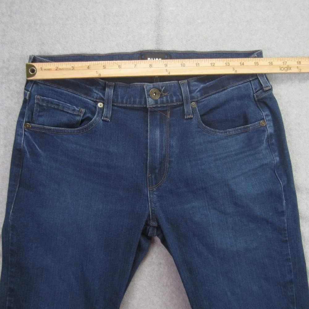 Paige Jeans Mens 30 (31x33.5) Federal Slim Straight Stretch Dark Wash Denim READ